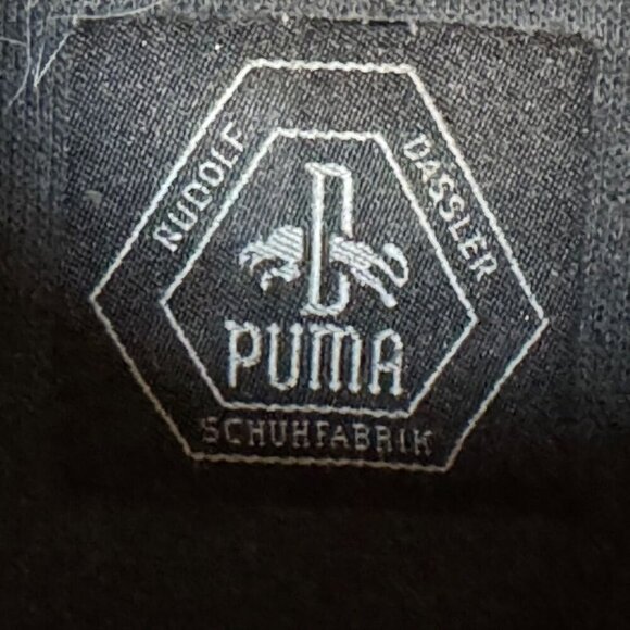 90s Vintage Puma Rudolf Dassler Black Ivory Leather Mid Lug Sole Boots Size 12 - Picture 14 of 17